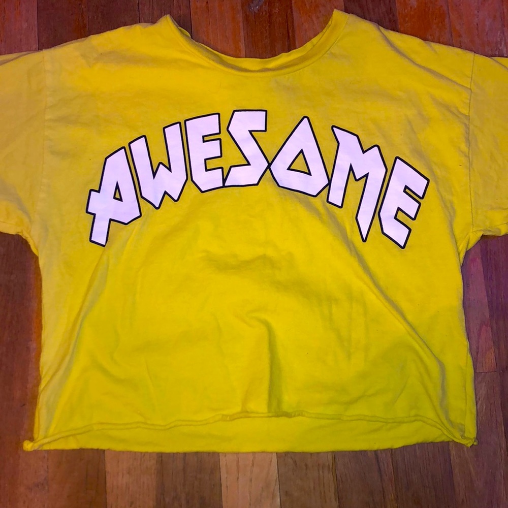Bright yellow awesome tee shirt